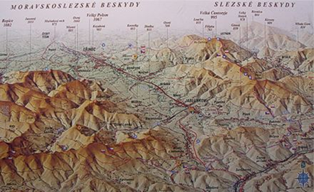 mapa Beskydy